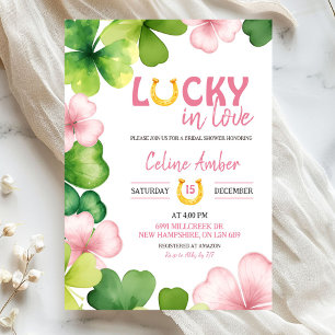 Roze St Patrick Lucky In Love Bruiloftsfeest Kaart