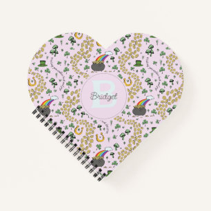 Roze St. Patrick's Day Hart Notebook Notitieboek