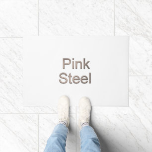Roze Staal naam deurmat