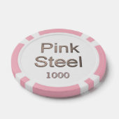 Roze Staal witte roze 1000 gestreepte pookspaander Poker Chips (Enkel)