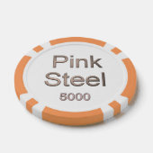 Roze Staal witte sinaasappel 5000 gestreepte pooks Poker Chips (Enkel)
