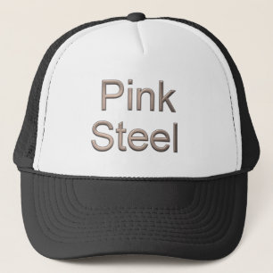 Roze Staal witte zwarte trucker hoed Pet