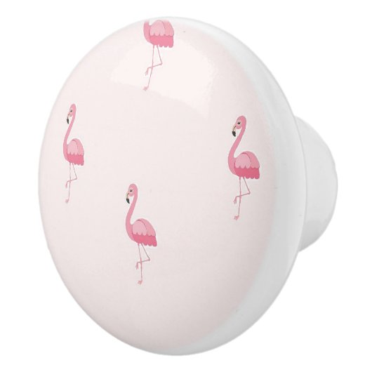 Roze staande flamingo keramische knop (Rechts)