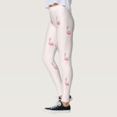 Roze staande flamingo-leggings leggings (Links)