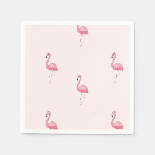 Roze staande flamingo servet (Voorkant)