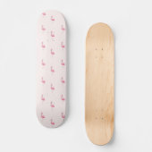 Roze staande flamingo skateboard (Voorkant)