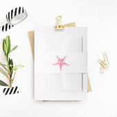 Roze staarten, buikband, strand bruiloft uitnodigingen wikkel