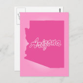 Roze staat Arizona Briefkaart (Voorkant / Achterkant)