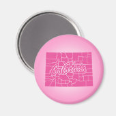 Roze staat Colorado Magnet Magneet (Voorkant / Achterkant)