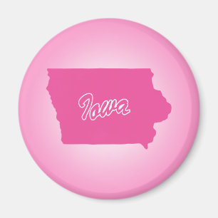 Roze staat Iowa Magnet Magneet