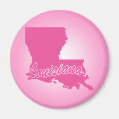 Roze staat Louisiana Magnet Magneet (Voorkant)