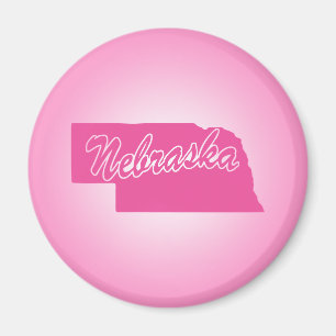 Roze Staat Nebraska Magnet Magneet
