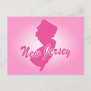 Roze Staat New Jersey Ansichtkaart Briefkaart
