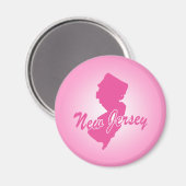 Roze staat New Jersey Magnet Magneet (Voorkant / Achterkant)