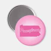 Roze staat Pennsylvania Magnet Magneet (Voorkant / Achterkant)