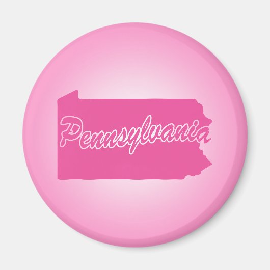 Roze staat Pennsylvania Magnet Magneet (Voorkant)