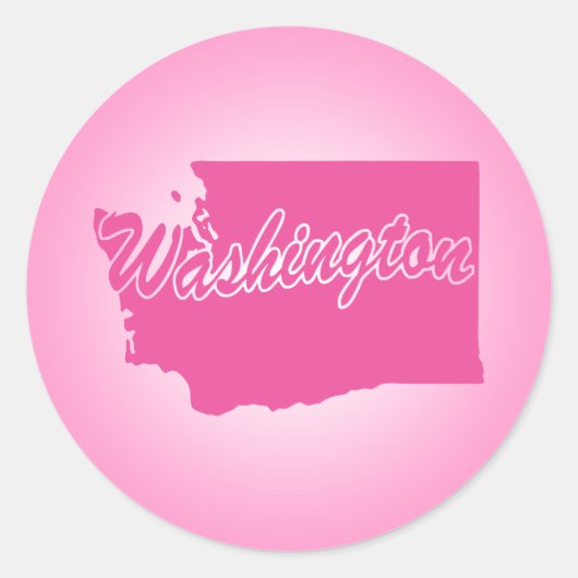 Roze staat Washington Classic Round Sticker (Voorkant)