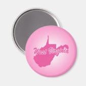 Roze staat West Virginia Magnet Magneet (Voorkant / Achterkant)