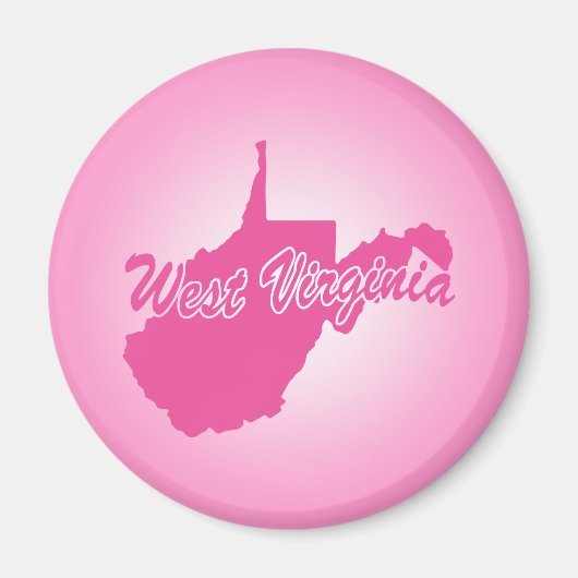 Roze staat West Virginia Magnet Magneet (Voorkant)