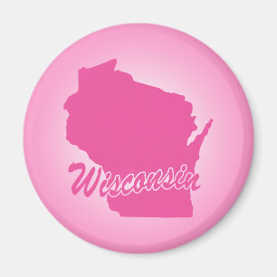 Roze staat Wisconsin Magnet Magneet