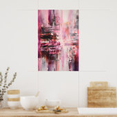 roze stad poster (Keuken)