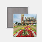 Roze stadhuis, Calais, Frankrijk bloemen Magneet (Voorkant / Achterkant)