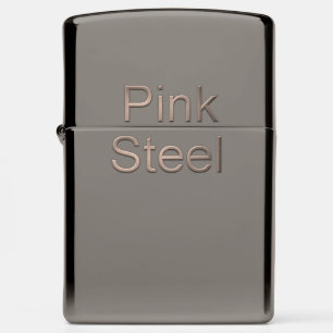 Roze Stalen titel zwart ijs Zippo aansteker