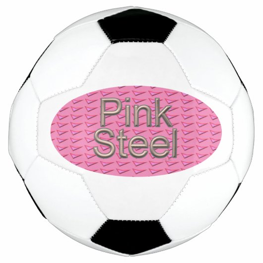 Roze stalen voetbal (Voorkant)