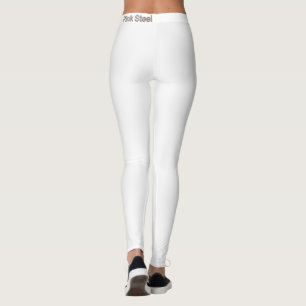 Roze stalen witte leggings taille achterkant