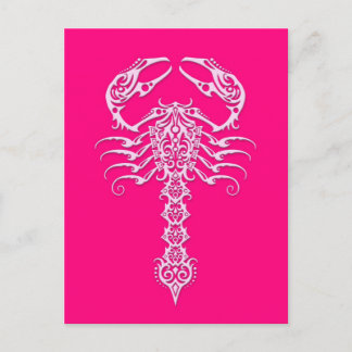 Roze stammenscorpion briefkaart