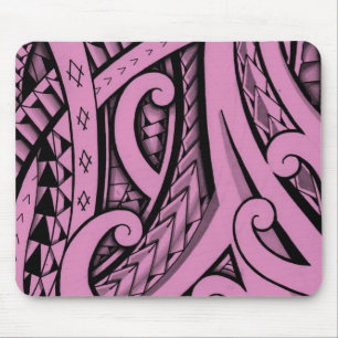 Roze stammenvormig tattoo in Maori-stijl Muismat
