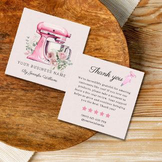Roze Stand Mixer Bakkerij Review Verzoek Vierkante Visitekaartje