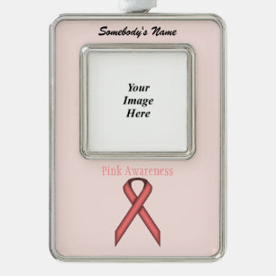 Roze Standaard Lint Sjabloon (V-O) Verzilverd Kader Ornament