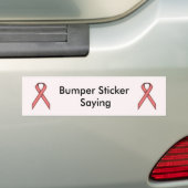 Roze standaard lintje door Kenneth Yoncich Bumpersticker (Op auto)