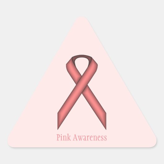 Roze standaard lintje door Kenneth Yoncich Driehoek Sticker (Voorkant)