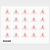 Roze standaard lintje door Kenneth Yoncich Driehoek Sticker (Vel)