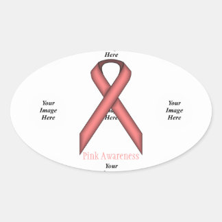 Roze standaard lintje door Kenneth Yoncich Ovale Sticker