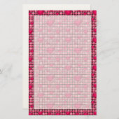Roze stapel met hart briefpapier (Voorkant / Achterkant)