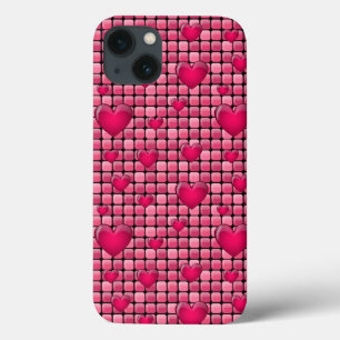 Roze stapel met hart iPhone 13 hoesje
