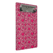 Roze stapel met hart mini klembord (Schuin)