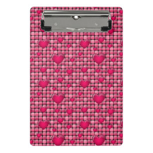 Roze stapel met hart mini klembord