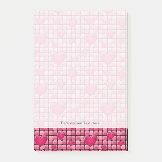Roze stapel met hart post-it® notes (Voorkant)
