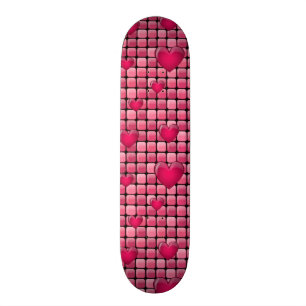 Roze stapel met hart skateboard