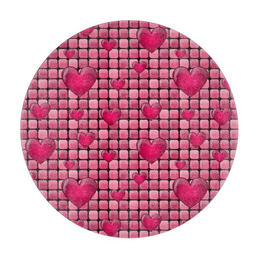 Roze stapel met hart snijplank (Voorkant)