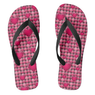 Roze stapel met hart teenslippers