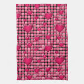 Roze stapel met hart theedoek (Verticaal)