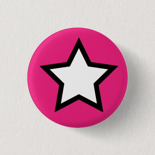 Roze Star-Button Ronde Button 3,2 Cm (Voorkant)