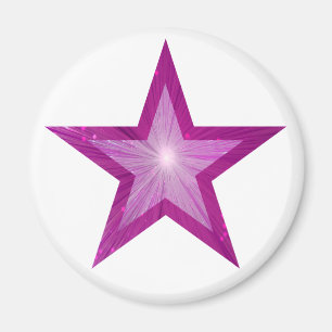 Roze Star friet magneet rond wit