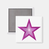 Roze Star friet magneet wit (Voorkant / Achterkant)