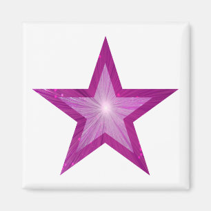 Roze Star friet magneet wit
